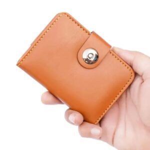 Boy's Leather Wallet Black Mustard Brown